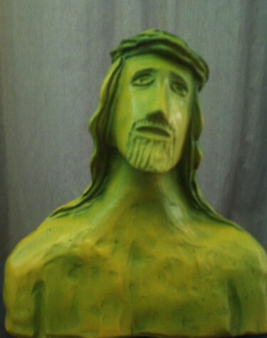 Sculpture titled "JESUS" by Moreau Franck Didier, Original Artwork, Terra cotta