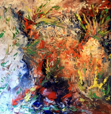 Schilderij getiteld "prairie" door Moreau Franck Didier, Origineel Kunstwerk, Olie