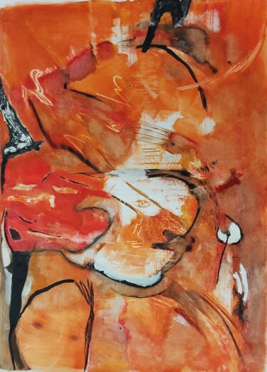 Pittura intitolato "L'humaine condition" da Monique Morellec, Opera d'arte originale, Acrilico