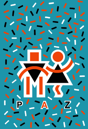 Digitale Kunst mit dem Titel "PAZ - (PEACE) No 2/3" von Moreno Franco, Original-Kunstwerk, Acryl
