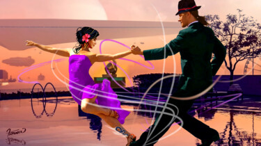 Digitale Kunst getiteld "Tango With Mnemosyne" door Moreno Franco, Origineel Kunstwerk, Airbrush