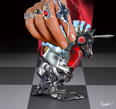Digital Arts με τίτλο "The Red Queen's Kni…" από Moreno Franco, Αυθεντικά έργα τέχνης, 2D ψηφιακή εργασία