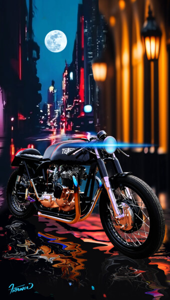 Digital Arts titled "Triton 650CC Motorc…" by Moreno Franco, Original Artwork, Photo Montage