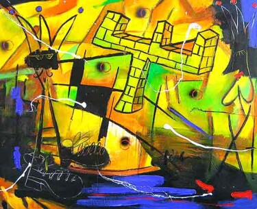 Pittura intitolato "rey  x r eyna" da Pepe Moreno, Opera d'arte originale, Olio