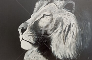 "Portrait Lion" başlıklı Tablo Franck Moreno tarafından, Orijinal sanat, Akrilik Ahşap Sedye çerçevesi üzerine monte edilmiş
