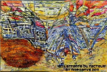 Peinture intitulée "en l'attente du fac…" par Morganv6, Œuvre d'art originale