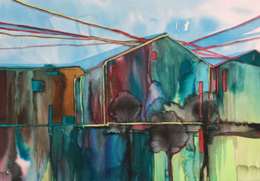 Картина под названием "краски города" - Ирина Моргунова, Подлинное произведение искусства, Акварель