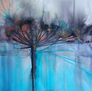 Pintura intitulada "сухоцветы" por Irina Morgunova, Obras de arte originais, Aquarela