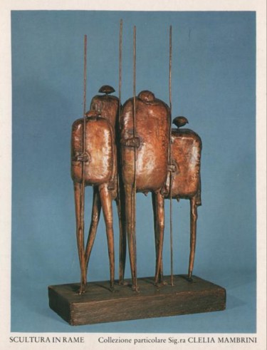 Скульптура под названием "Scultura in Rame" - Luciano Morosi 1930 - 1994, Подлинное произведение искусства, Металлы