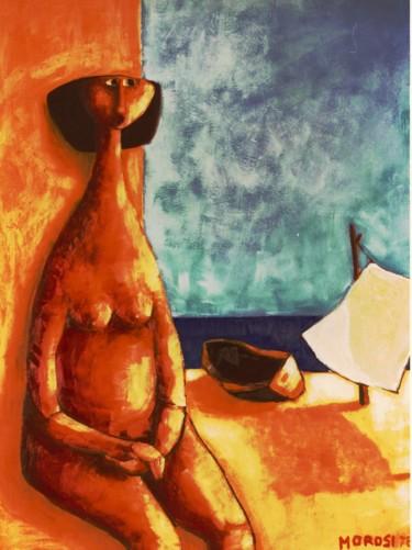 Peinture intitulée "solidao na praia" par Luciano Morosi 1930 - 1994, Œuvre d'art originale, Huile