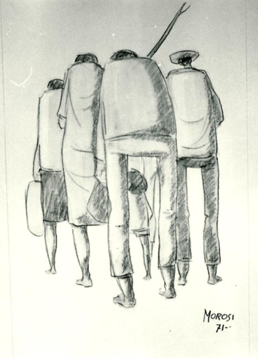 Desenho intitulada "Schizzo a matita" por Luciano Morosi 1930 - 1994, Obras de arte originais, Lápis