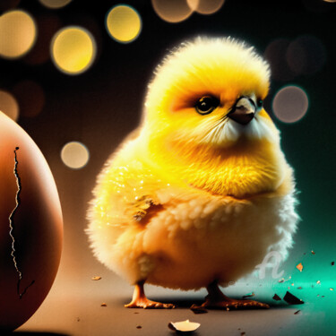 Arte digital titulada ""EASTER CHICKEN"" por Morten Klementsen, Obra de arte original, Imagen generada por IA