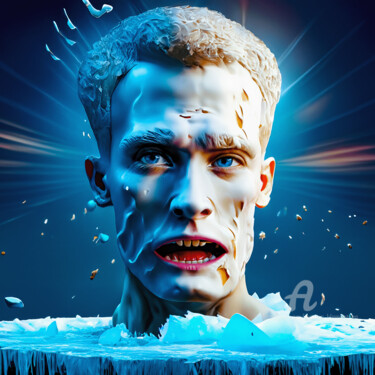 Digitale Kunst getiteld "ICEMAN" door Morten Klementsen, Origineel Kunstwerk, AI gegenereerde afbeelding