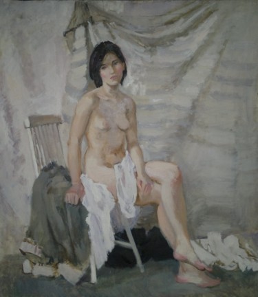 Картина под названием "Обнаженная модель" - Ирина Москалёва, Подлинное произведение искусства, Масло