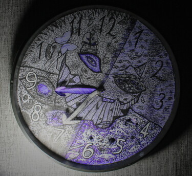 Картина под названием "The Lost Clock" - Mosson, Подлинное произведение искусства, Гелевая ручка Установлен на Другая жестка…
