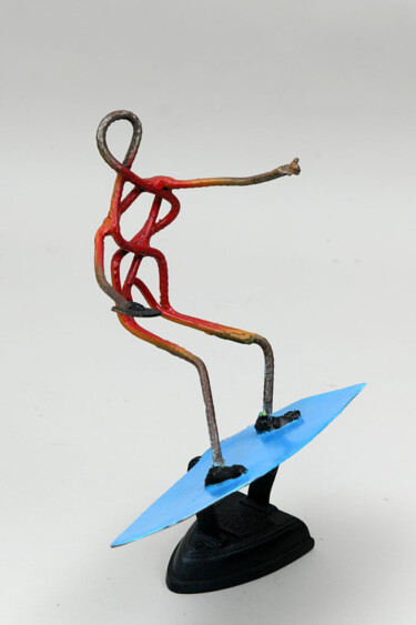 Scultura intitolato "water ski" da Moti Bazak, Opera d'arte originale, Metalli