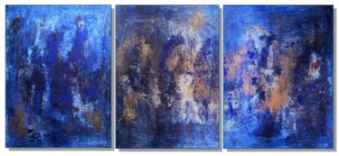 Painting titled "Triptyque "Ambition"" by Moti, Original Artwork, Pigments Mounted on Wood Stretcher frame
