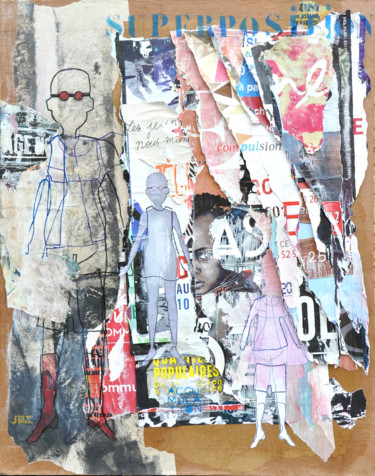 Collages titled "SUPERPOSITION" by Laurence Motot, Original Artwork, Collages