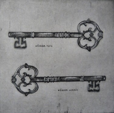 Incisioni, stampe intitolato "clef des champs, cl…" da Mouche Lagé, Opera d'arte originale, incisione