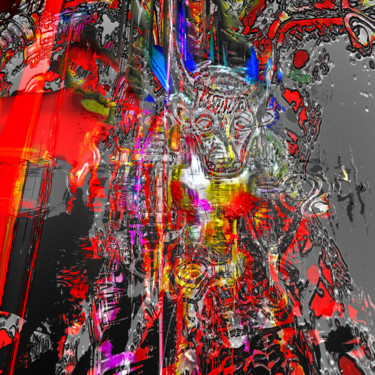 Arte digitale intitolato "Taureau Blood 2" da Pascal Moulin, Opera d'arte originale, Lavoro digitale 2D