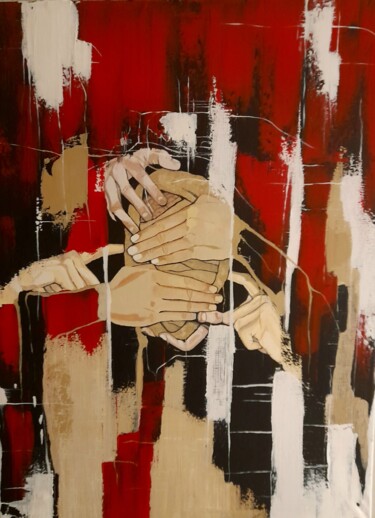 Картина под названием "Opprimé" - Mounir Ajal, Подлинное произведение искусства, Акрил