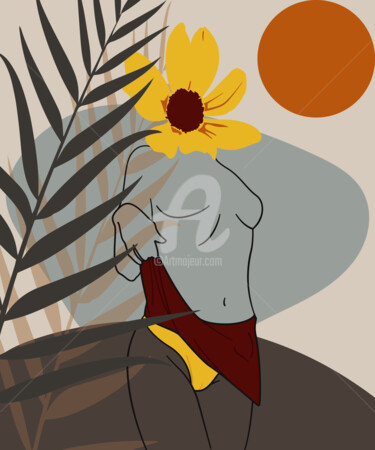 Arts numériques intitulée "Minimal bikini woma…" par Mounir Khalfouf, Œuvre d'art originale, Travail numérique 2D