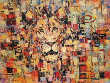 Painting titled "King" by Movses Petrosyan, Original Artwork, Acrylic