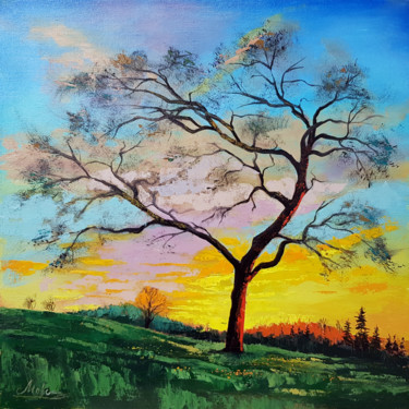 Ζωγραφική με τίτλο "Oil painting Tree a…" από Tigran Movsisyan, Αυθεντικά έργα τέχνης, Λάδι