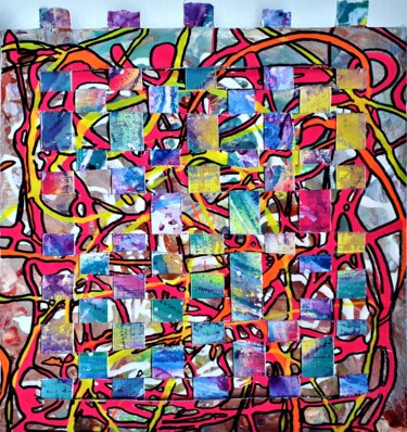 Malerei mit dem Titel "carré 3 - collectio…" von Moz, Original-Kunstwerk, Acryl Auf Keilrahmen aus Holz montiert