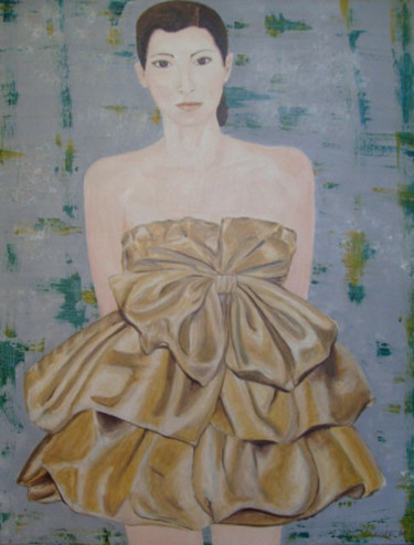 Peinture intitulée "Mannequin robe papi…" par Marie-Pierre Marche, Œuvre d'art originale, Huile