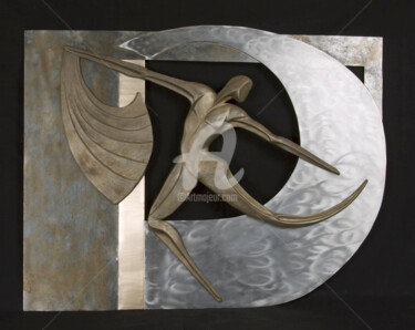 Escultura titulada "M" por Marie-Pierre Philippe-Lohézic (MPPL-ART), Obra de arte original, Metales