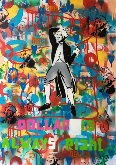 Malerei mit dem Titel "Washington dance" von Mr. Salty, Original-Kunstwerk, Sprühfarbe