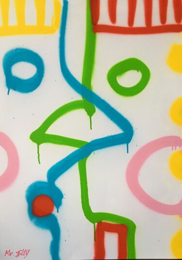 Картина под названием "Kiss66" - Mr. Salty, Подлинное произведение искусства, Рисунок распылителем краски