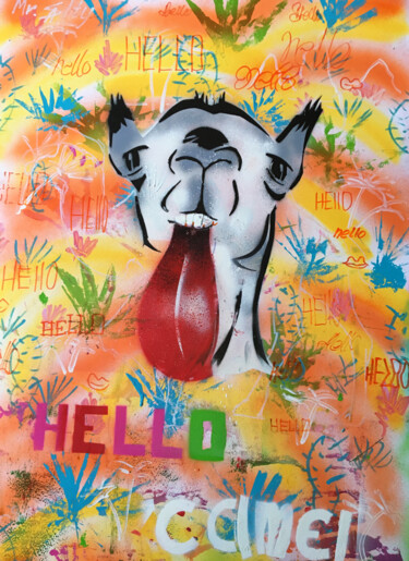 Schilderij getiteld "Hello from the dese…" door Mr. Salty, Origineel Kunstwerk, Graffiti