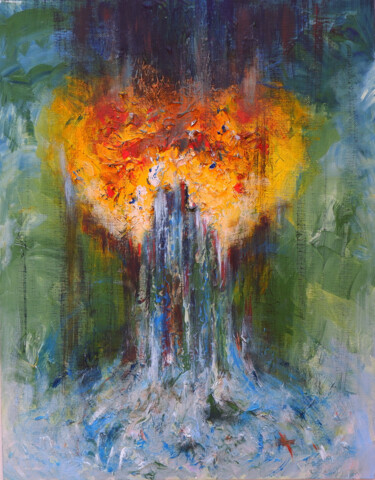 Painting titled "explosion" by Marina Kuznetsova, Original Artwork, Acrylic