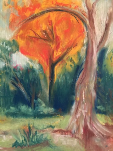 Rysunek zatytułowany „Fall Tree - pleine…” autorstwa Margaret Solomon-Bird, Oryginalna praca, Pastel