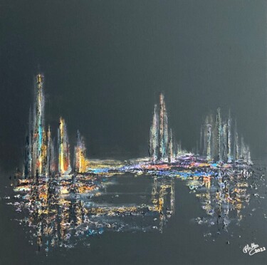 Картина под названием "Nightlife" - Muller Odette, Подлинное произведение искусства, Акрил Установлен на Деревянная рама для…
