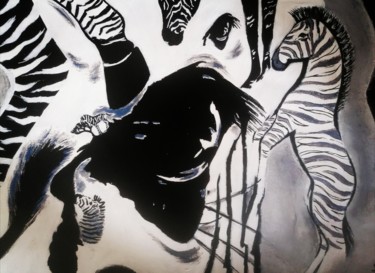 Malerei mit dem Titel "Zebra" von Mumuzepaint, Original-Kunstwerk, Acryl