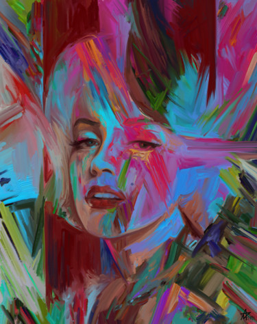 Digital Arts με τίτλο "Marilyn Monroe" από Munir Akhmejanov, Αυθεντικά έργα τέχνης, Ψηφιακή ζωγραφική