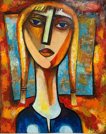 Malerei mit dem Titel "Blond Girl" von Muraz Martirosyan, Original-Kunstwerk, Öl
