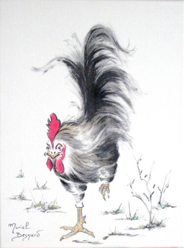 绘画 标题为“Le coq” 由Muriel Besnard, 原创艺术品, 墨