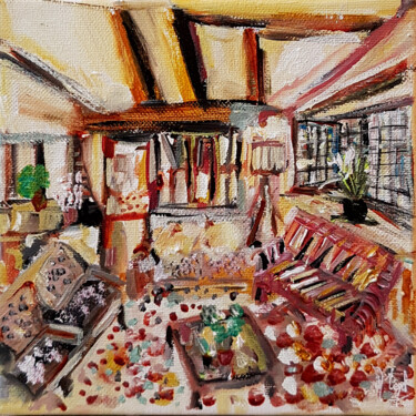 Peinture intitulée "Intérieur d'auteur" par Muriel Cayet, Œuvre d'art originale, Acrylique