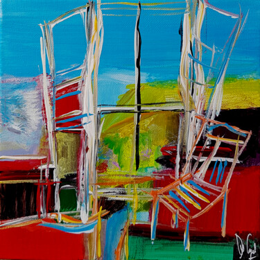 Peinture intitulée "Un balcon sur la Ri…" par Muriel Cayet, Œuvre d'art originale, Acrylique