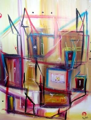 "Rhapsodie structure" başlıklı Tablo Muriel Cayet tarafından, Orijinal sanat, Petrol