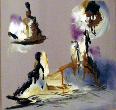 Peinture intitulée "La banquise" par Muriel Cayet, Œuvre d'art originale
