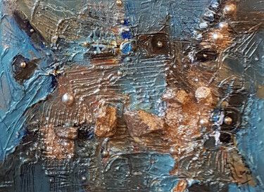 Peinture intitulée "Falaises bleues" par Muriel Cayet, Œuvre d'art originale, Acrylique Monté sur Châssis en bois