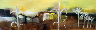 Peinture intitulée "Jaune cabane" par Muriel Cayet, Œuvre d'art originale, Acrylique