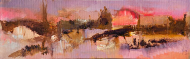 Peinture intitulée "Paysage en rose I -…" par Muriel Cayet, Œuvre d'art originale, Acrylique