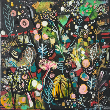 Pintura intitulada "Jardin natif étoilé" por Muriel Cayet, Obras de arte originais, Acrílico Montado em Armação em madeira