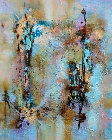 Peinture intitulée "Le grès bleu" par Muriel Cayet, Œuvre d'art originale